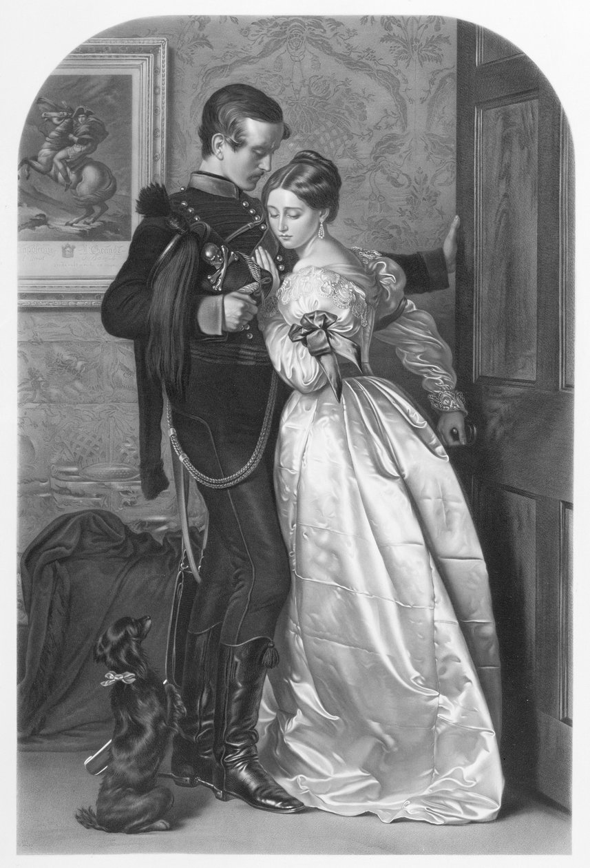The Black Brunswicker, vyryl Thomas L. Atkinson (1817-c.1890) pub. od Henry Graves und Co., 1863 (mezzotinta) (viz také 100299) od John Everett Millais