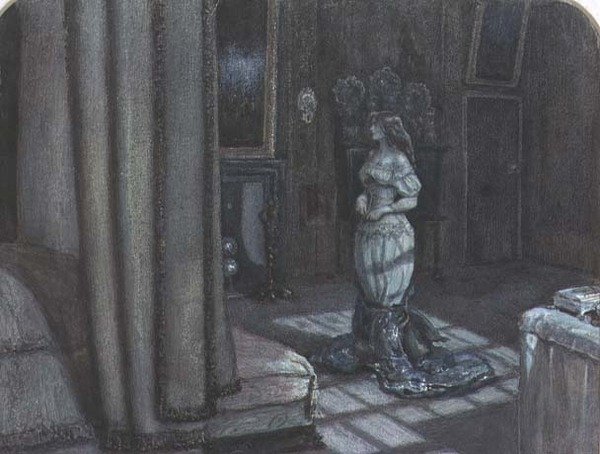 The Eve of St. Agnes: Interior at Knole near Sevenoaks (akvarel na papíře) od John Everett Millais