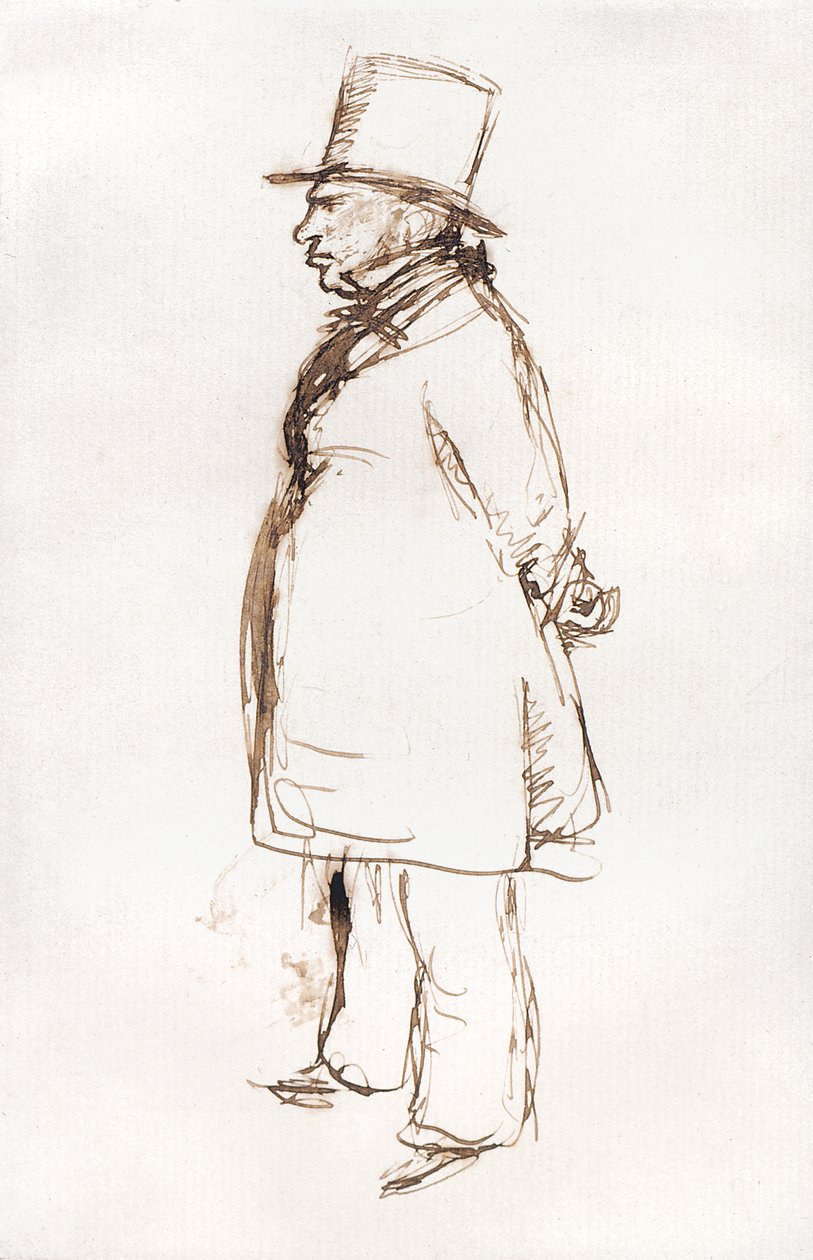 Turner v den lakování v Královské akademii (pero a hnědý inkoust na bílém papíře) od John Everett Millais