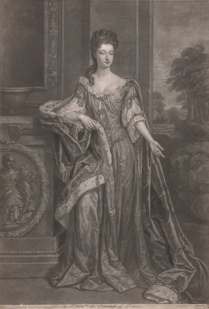 Krásky Hampton Court: The Right Honorable Mary, hraběnka z Dorsetu od John Faber the younger