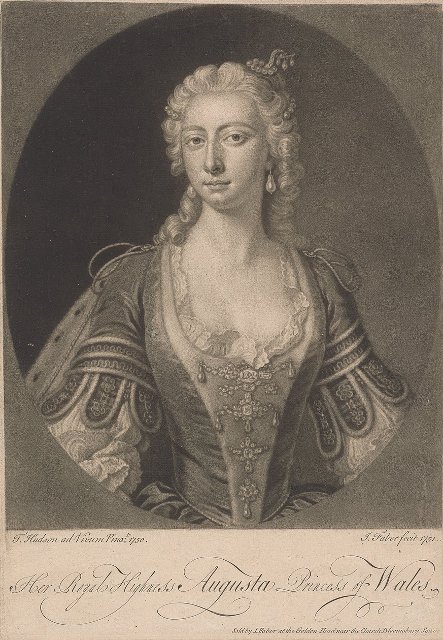 Její královská výsost Augusta princezna z Walesu, 1751 od John Faber the younger