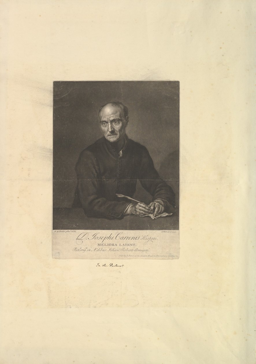 Portrét Josepha Carrerase, 1735. od John Faber the younger