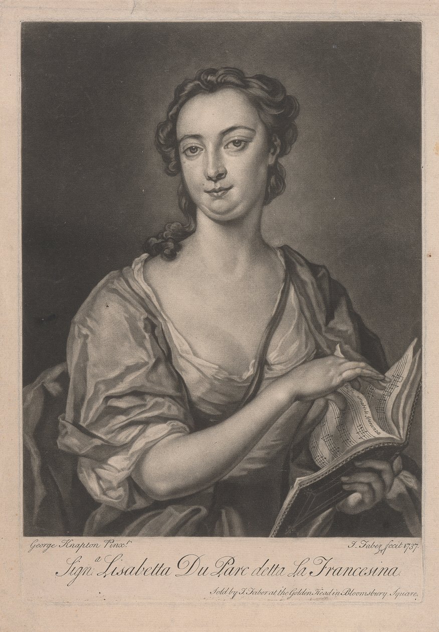 Signa Lisabetta DuParc s názvem La Francesina od John Faber the younger