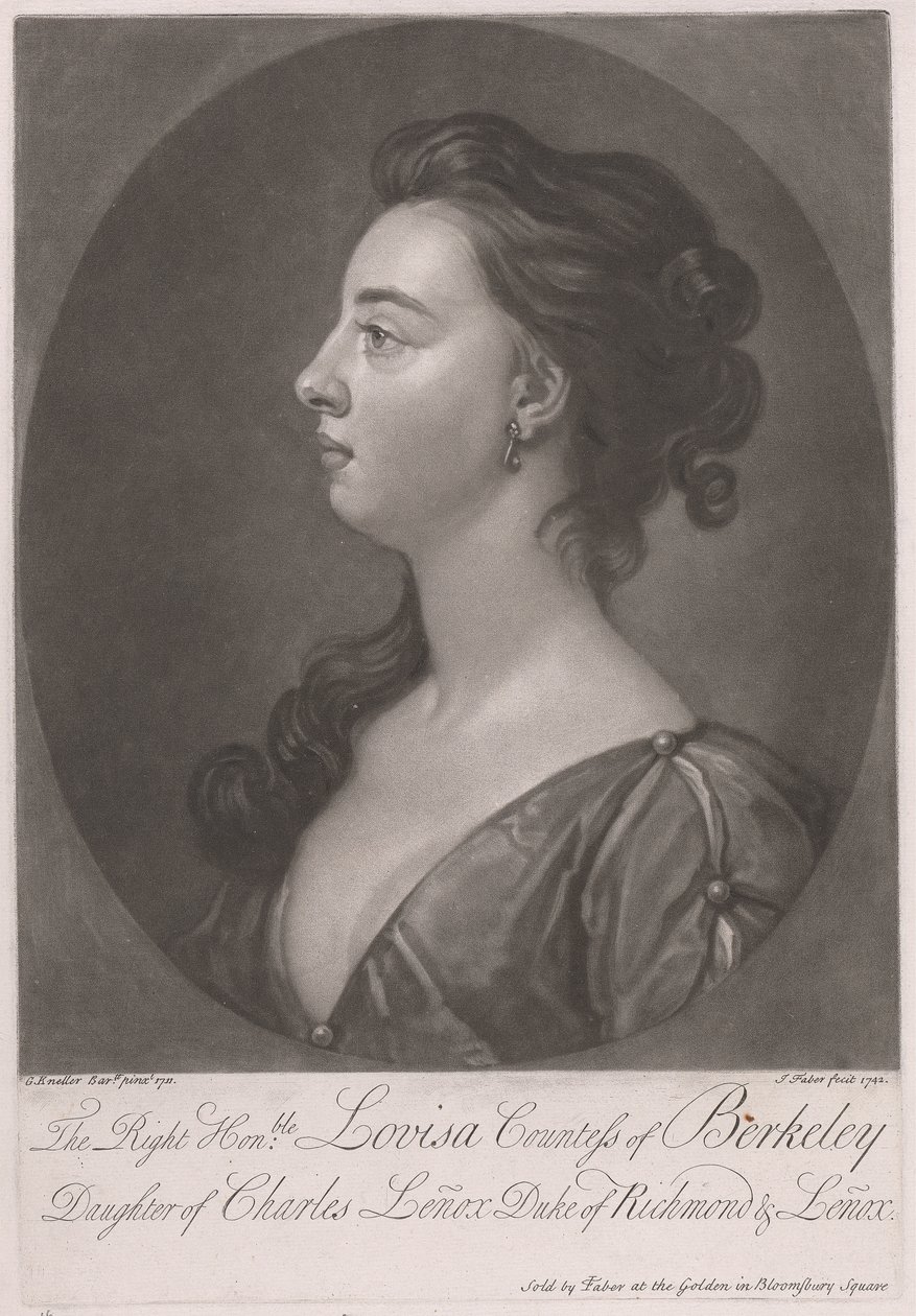 Správná ctihodná Louisa hraběnka z Berkeley, dcera Charlese Lenoxe, vévody z Richmondu a Lenoxu od John Faber the younger