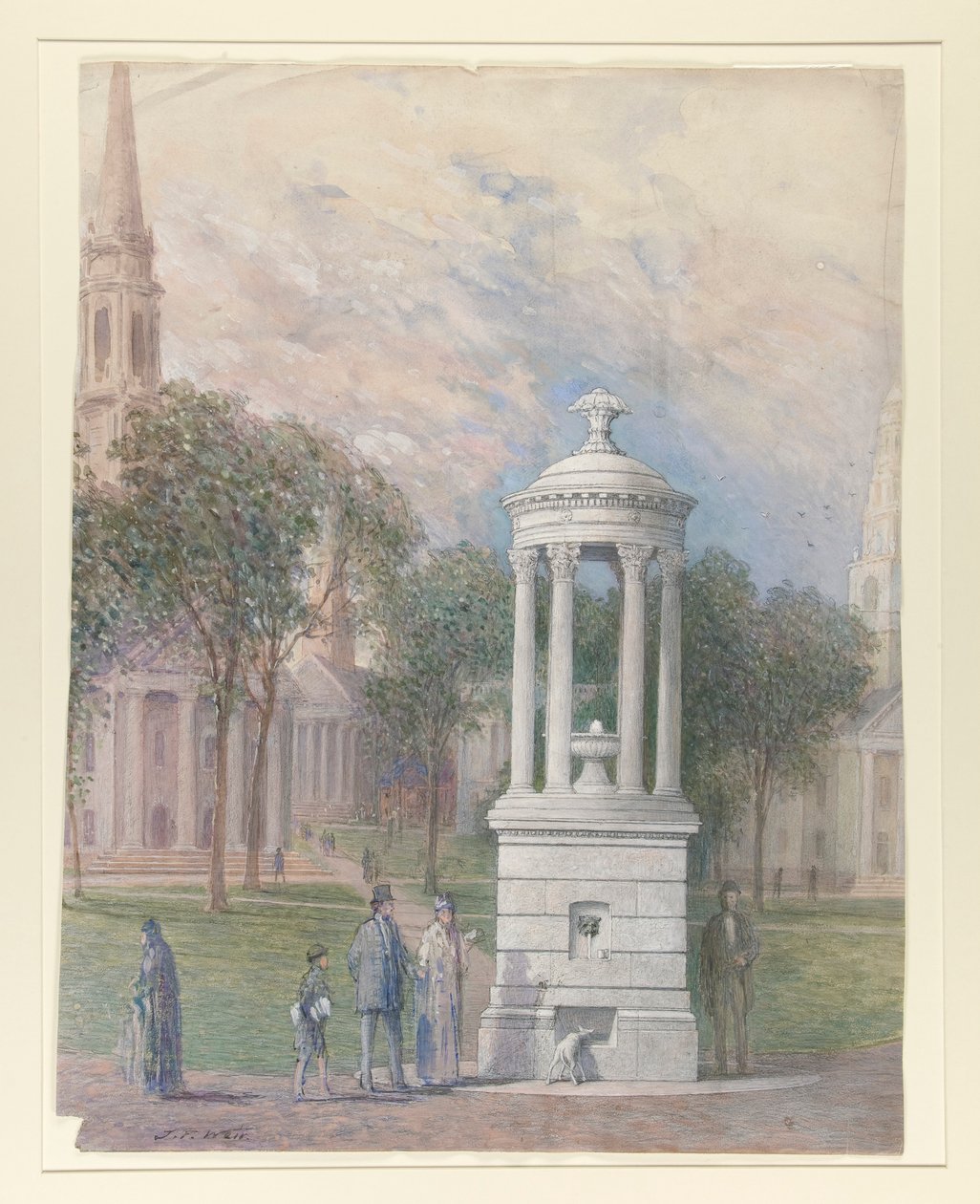 Bennettova fontána na New Haven Green od John Ferguson Weir