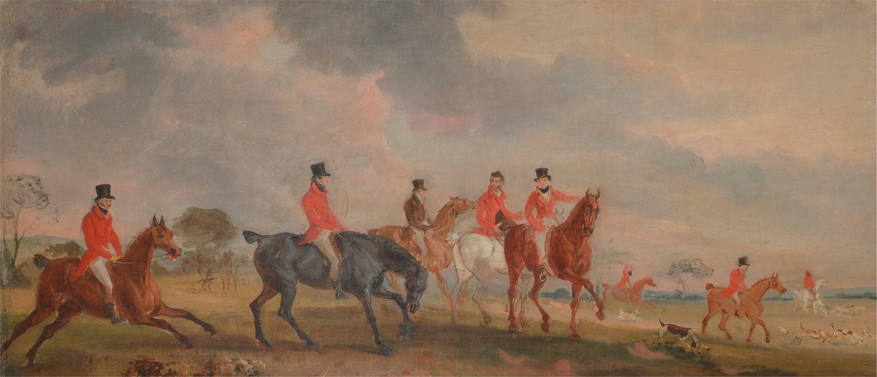 The Quorn Hunt: Náčrt umělce a jeho přátel se pohybují od John Ferneley