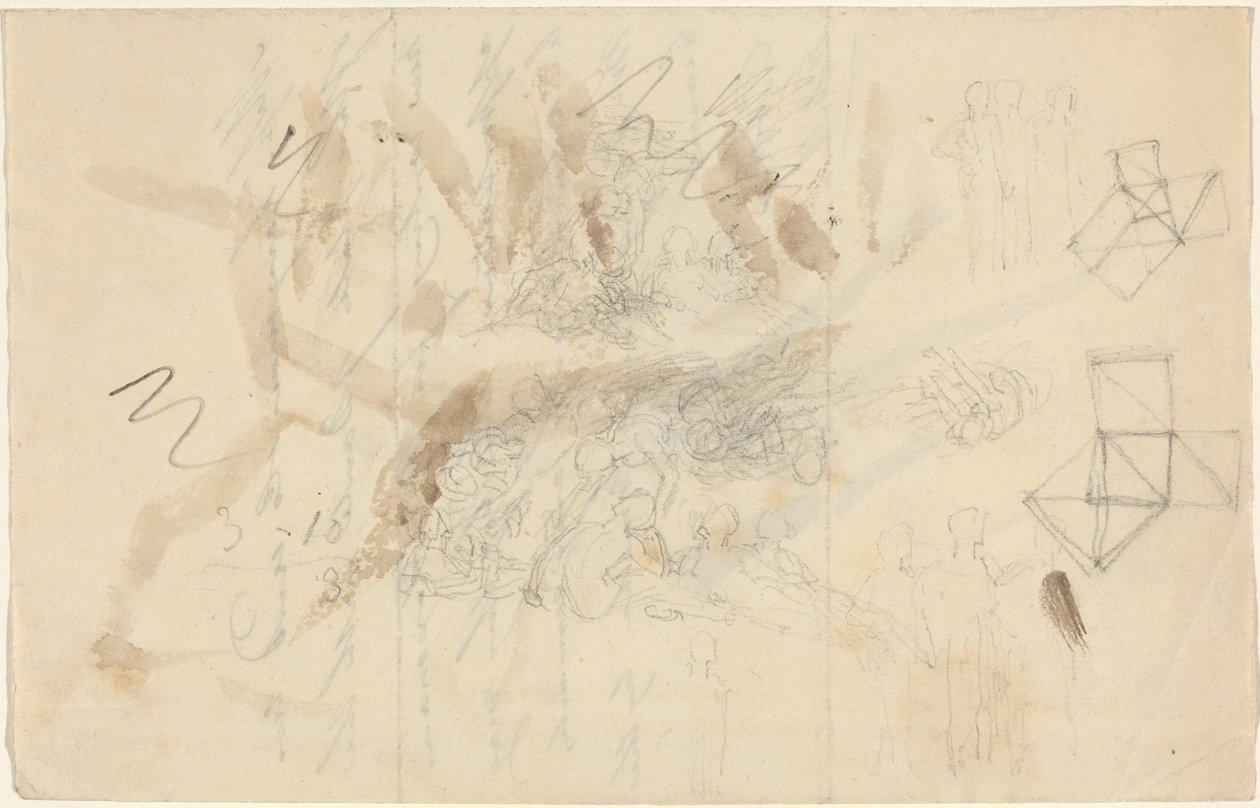 Andělé sestupující k dcerám lidí, pravděpodobně kolem roku 1821 (grafit) od John Flaxman