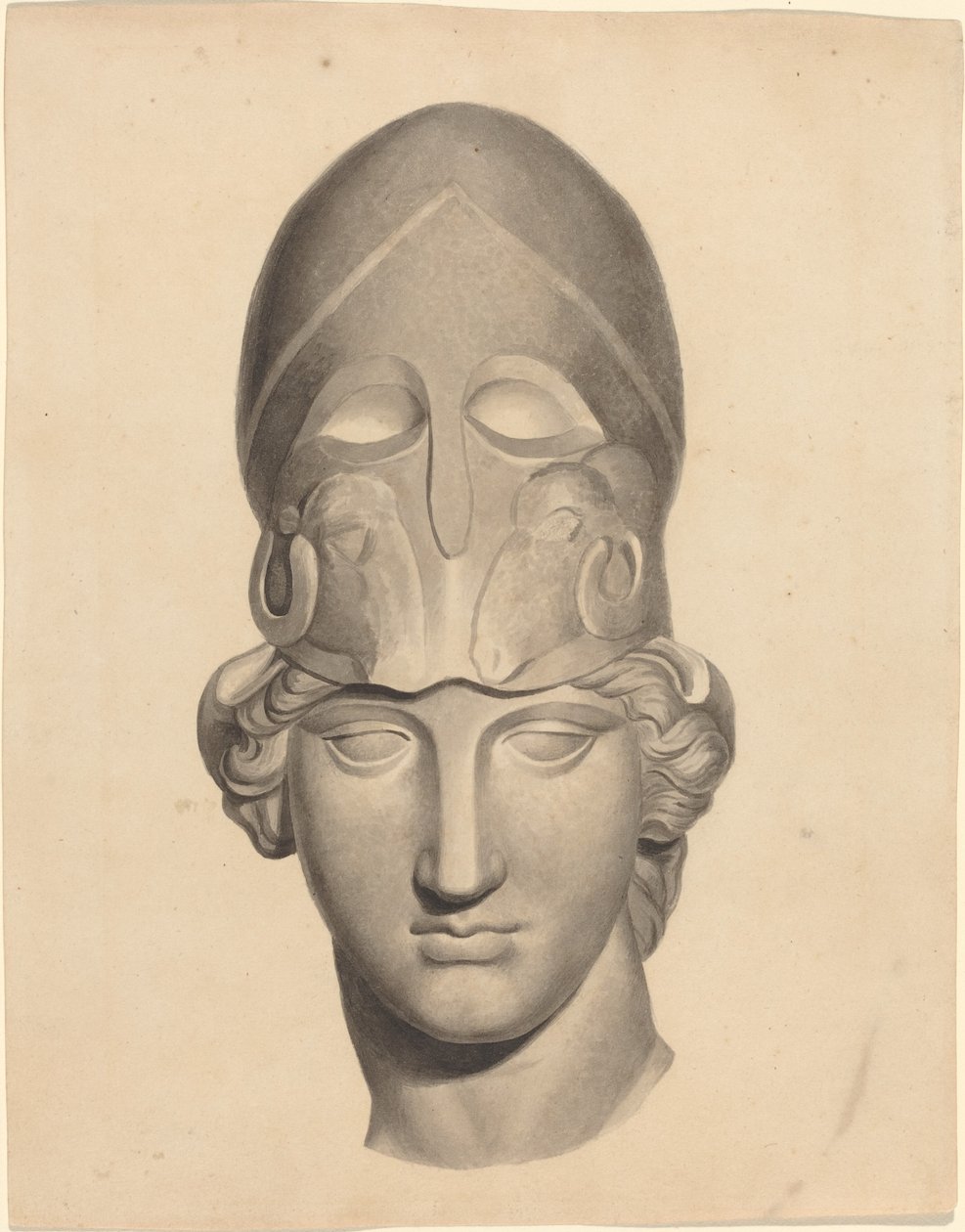 Starožitná hlava s helmou od John Flaxman
