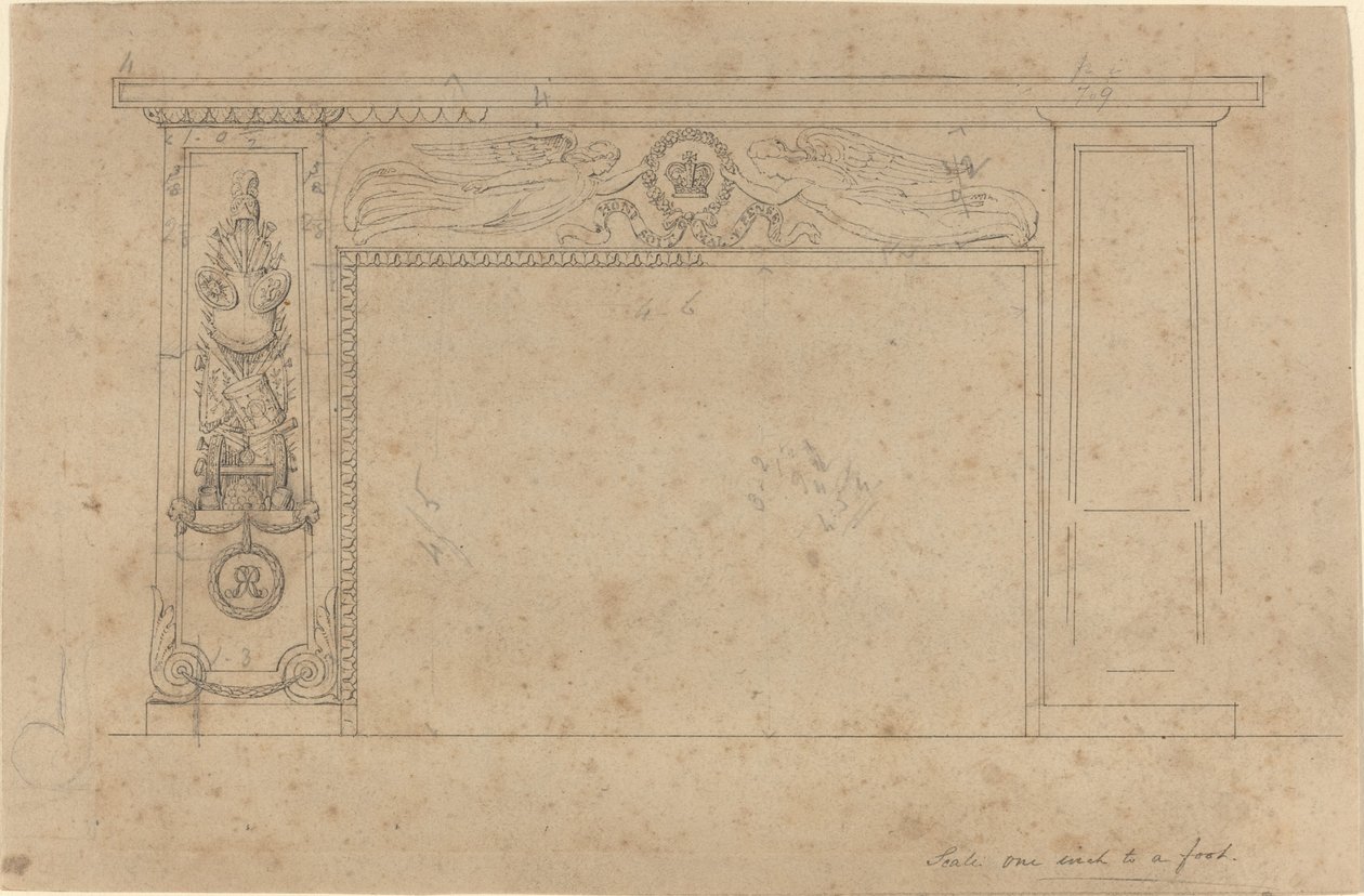 Design pro Komínový díl v trůnním sále, Buckinghamský palác od John Flaxman