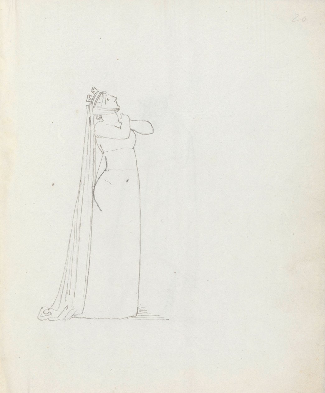 Paní Siddons jako Constance, 1783 (pero, inkoust a mytí na papíře) od John Flaxman