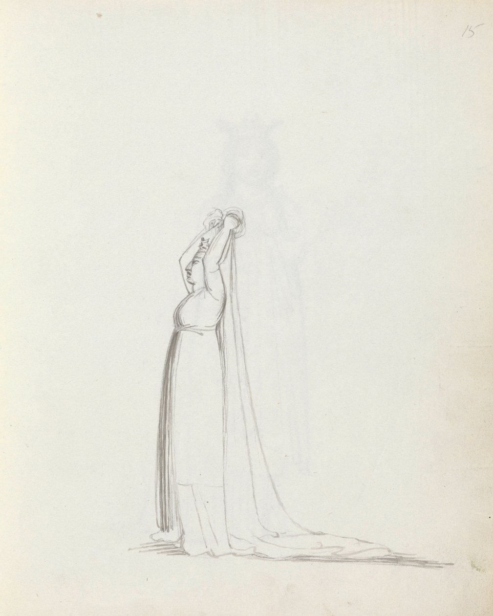 Mrs Siddons jako Constance, 1783 (pero, inkoust a mytí na papíře) od John Flaxman