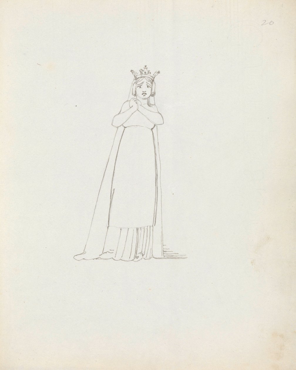 Mrs Siddons jako Constance, 1783 (pero, inkoust a mytí na papíře) od John Flaxman