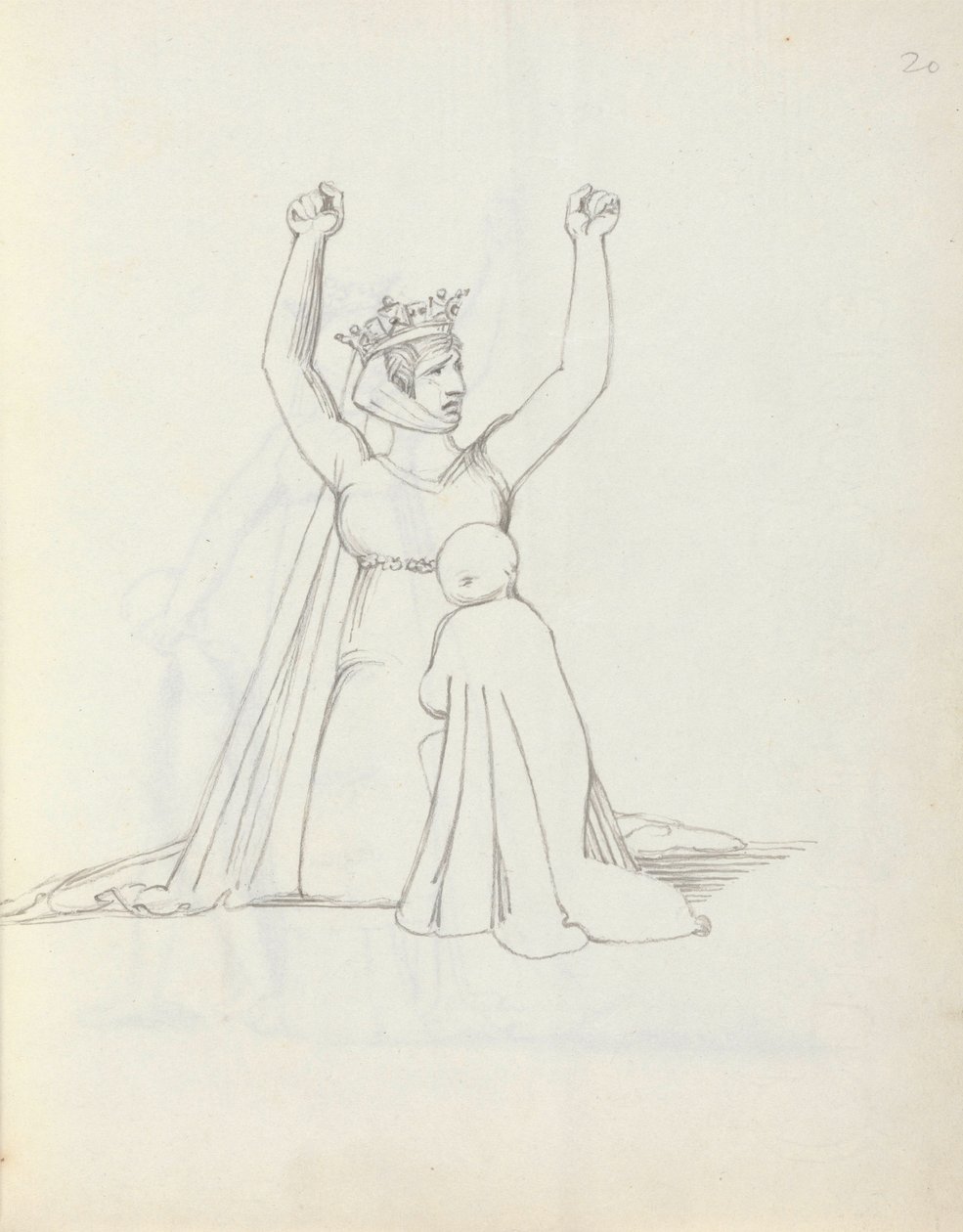 Paní Siddonsová jako Constance, 1783 (pero, tuš a wash na papíře) od John Flaxman