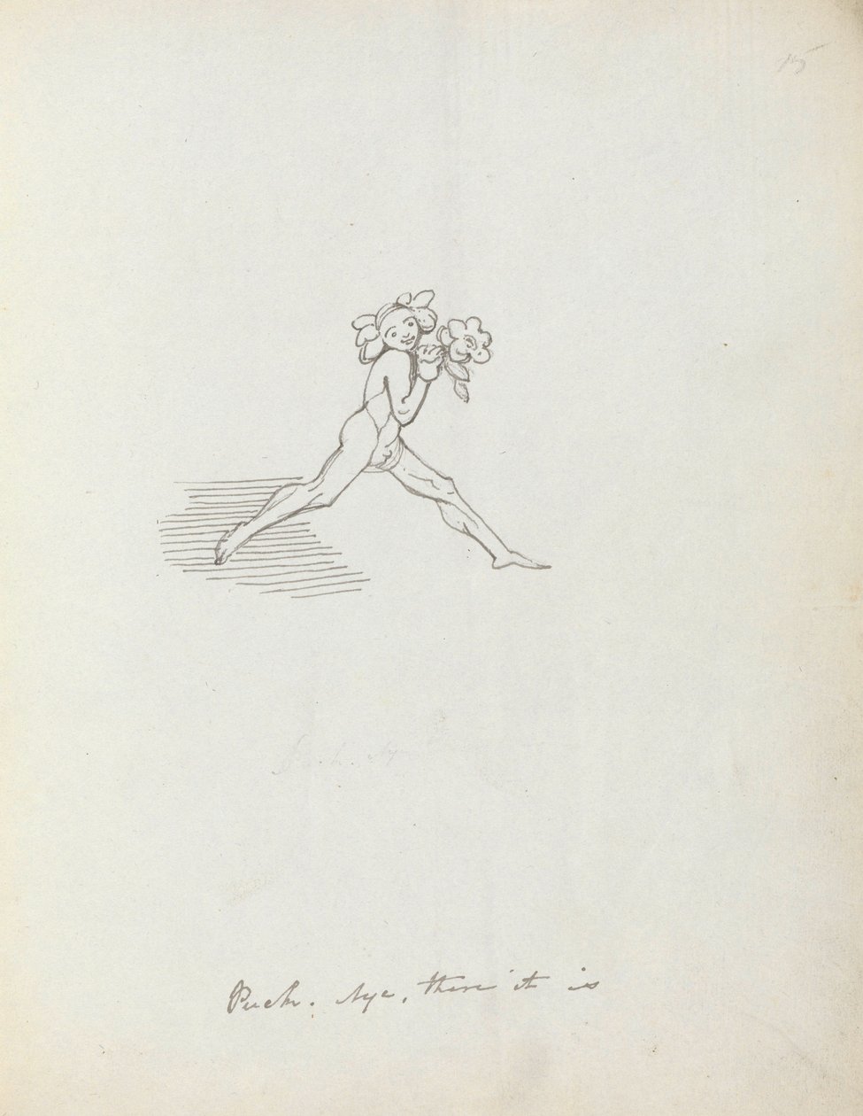 Puck. Ano, tady je, 1783 (pero, tuš a wash na papíře) od John Flaxman