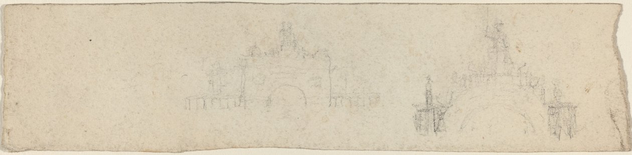 Studie k triumfálnímu oblouku překonanému Britannií [recto a verso] od John Flaxman