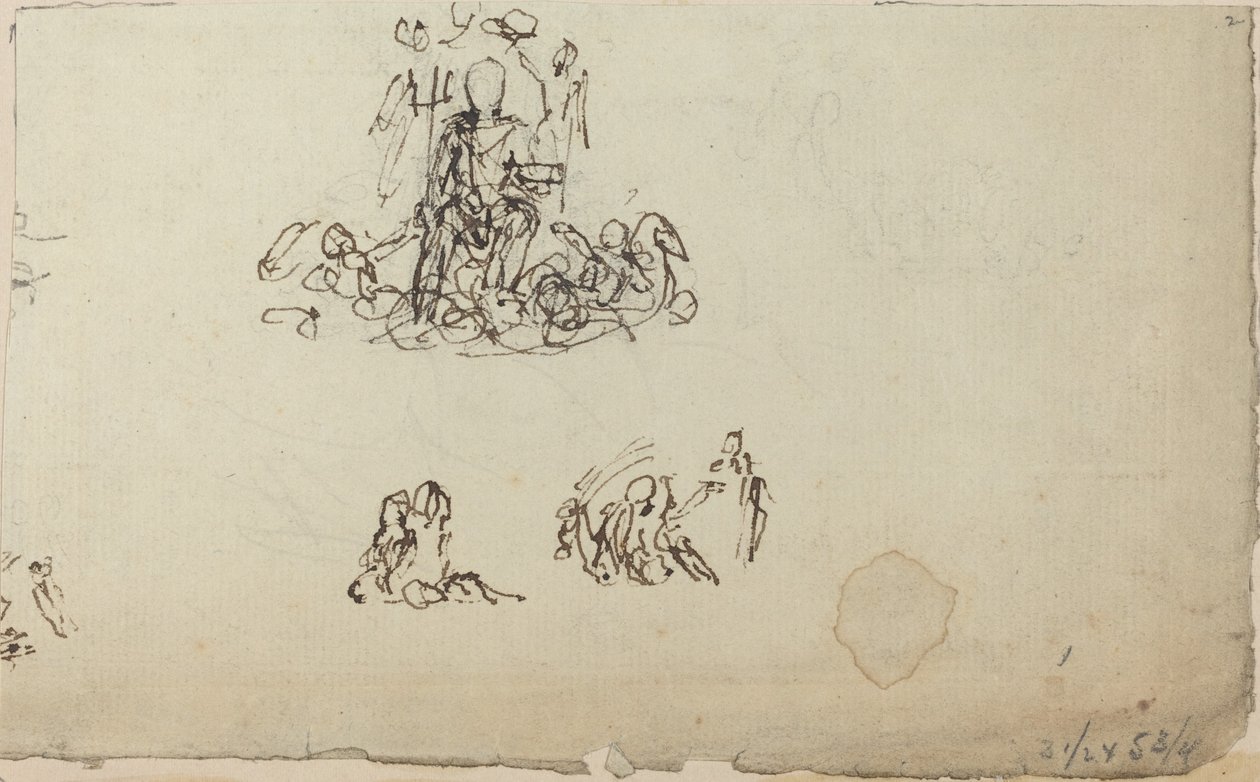 Studium Neptunu a mořských tvorů (?) od John Flaxman