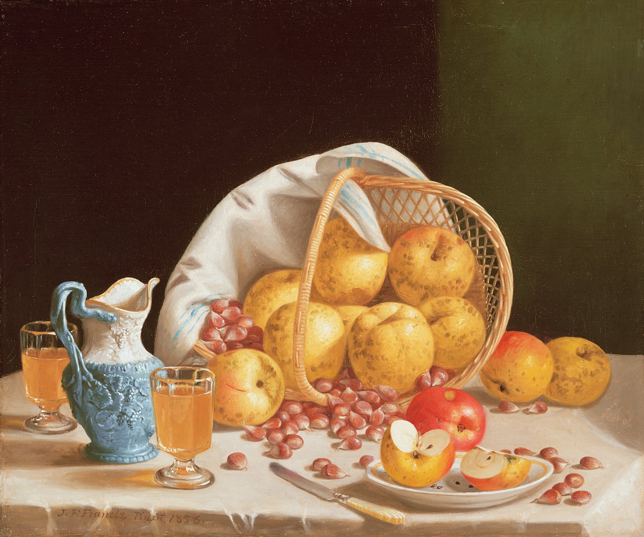 Zátiší se žlutými jablky, 1858 od John Francis