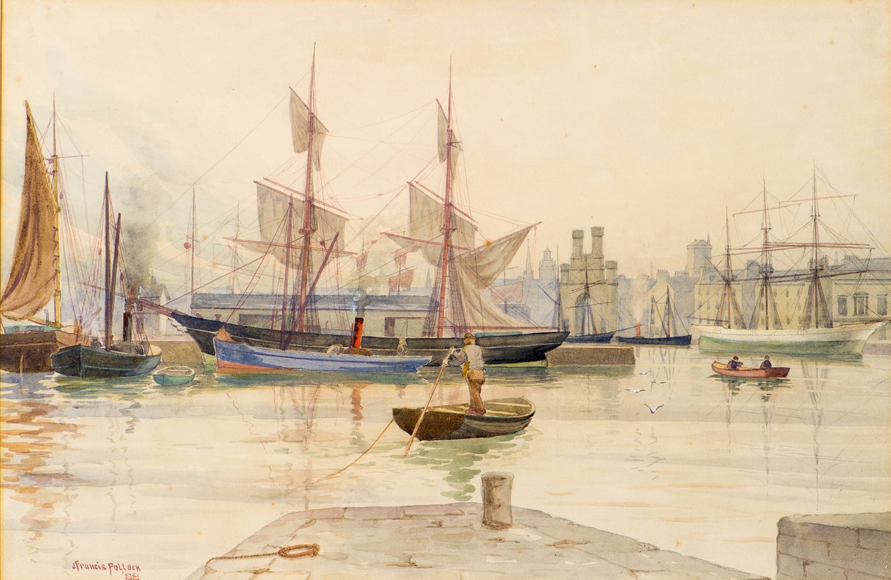 Dundee Doky s velrybářskými plavidly od John Francis Pollock