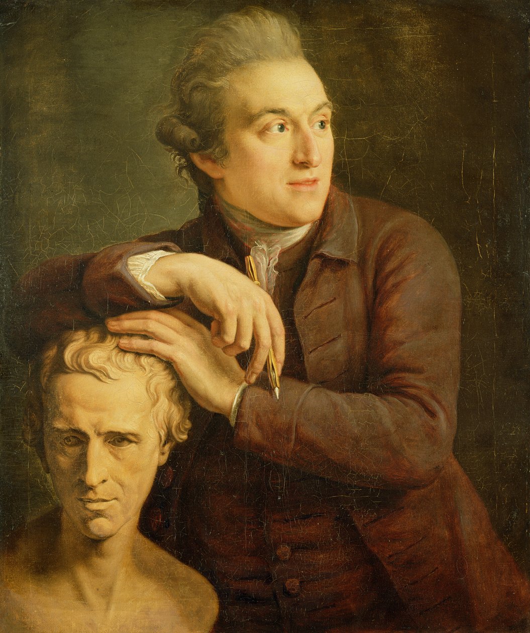 Joseph Nollekens (1737-1823) s jeho bustou Laurence Sterne (1713-1768) 1772 od John Francis Rigaud