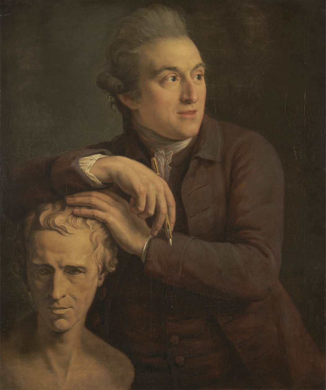 Joseph Nollekens se svou poprsí Laurence Sterne od John Francis Rigaud