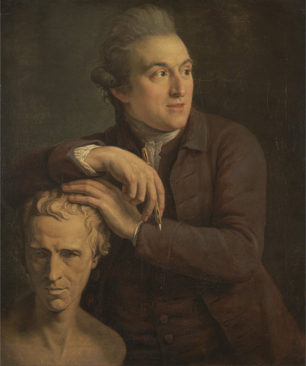 Joseph Nollekens s bustou Laurence Sterna od John Francis Rigaud