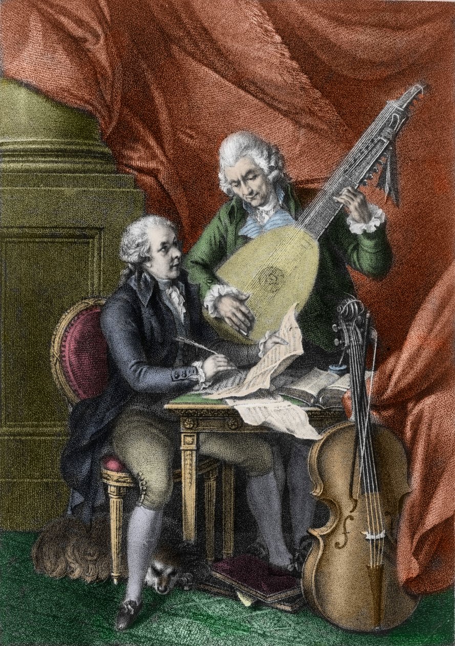Wolfgang Amadeus Mozart a Franz Joseph Haydn od John Francis Rigaud