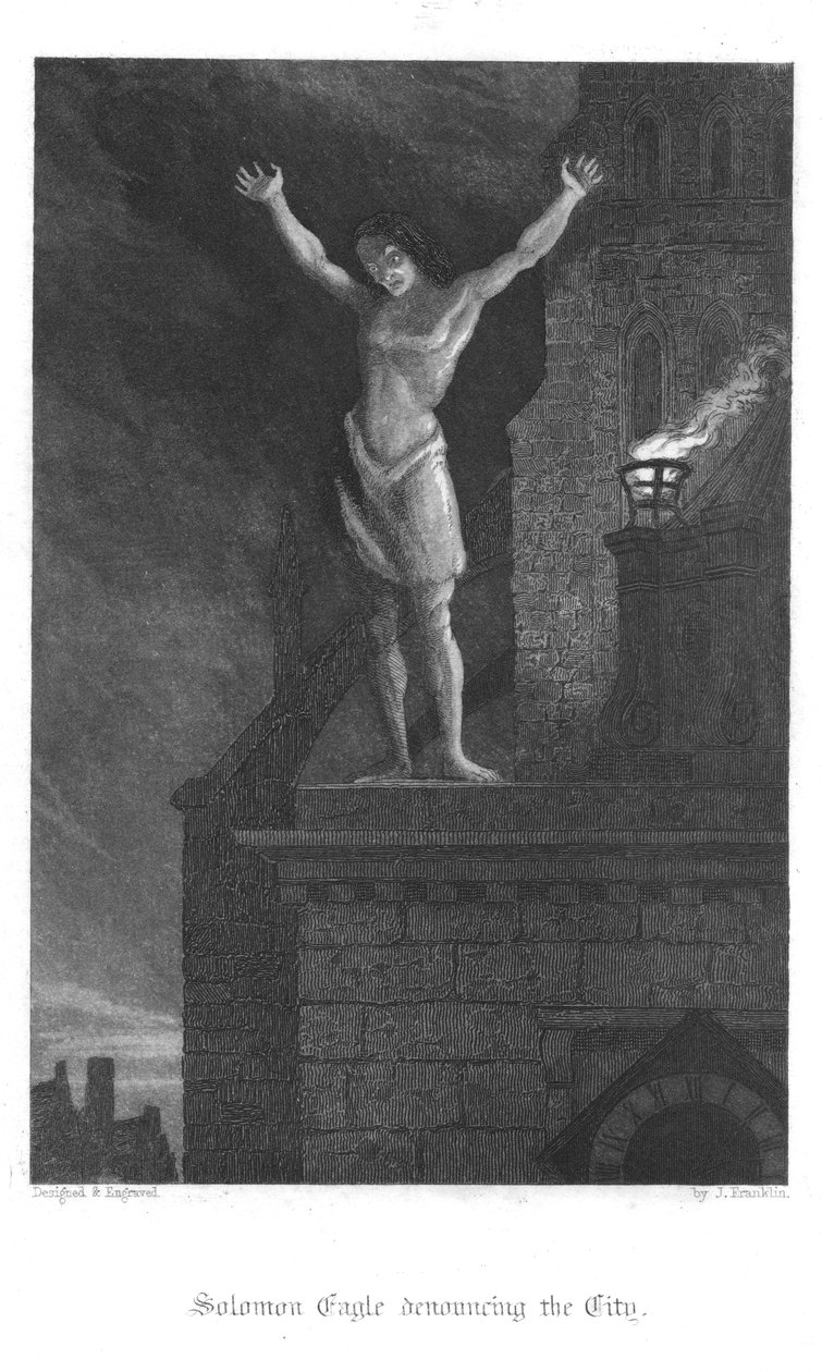 Scéna z Old St Pauls od Williama Harrisona Ainswortha, 1855 od John Franklin
