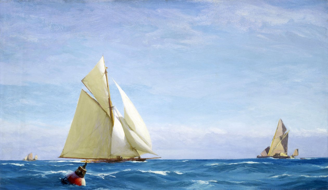 Velká plachetnice a bárka na Temži u pobřeží přístavu. Olej na plátně, kolem roku 1910, autor John Fraser (1858-1927). od John Fraser