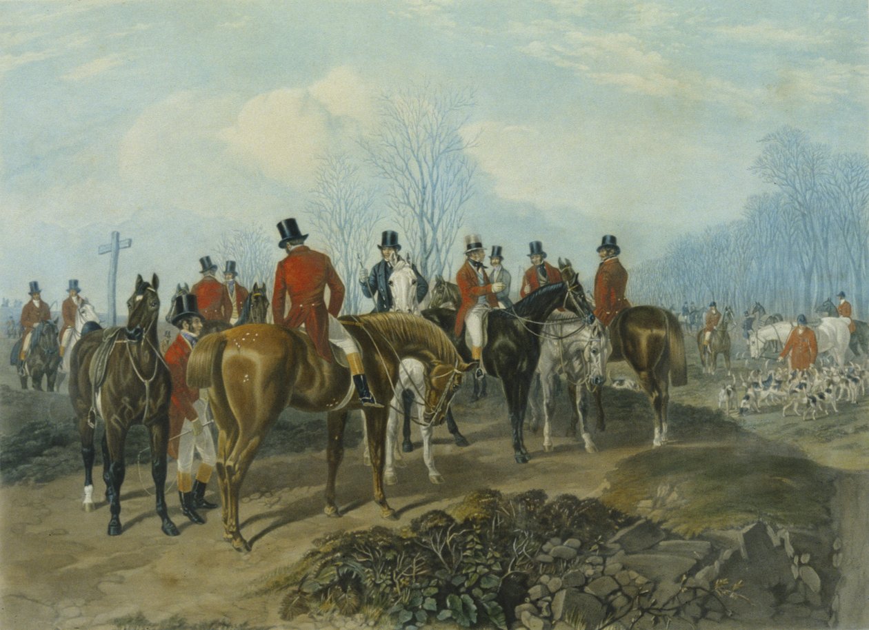 The Meet, vyryto Huffmanem a Mackrillem (barevná rytina) od John Frederick Herring Snr