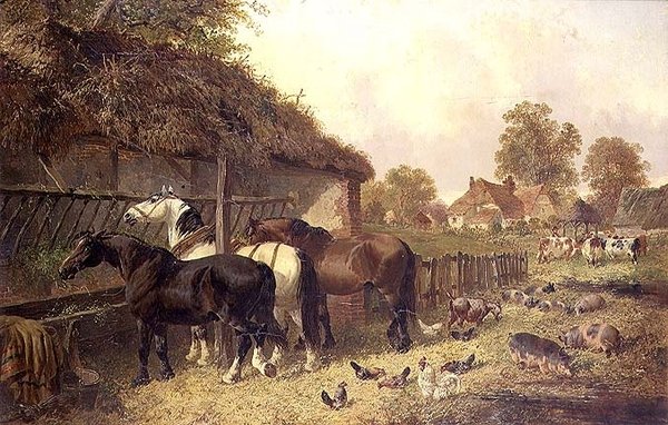 Tři koně u jesliček od John Frederick Herring Junior