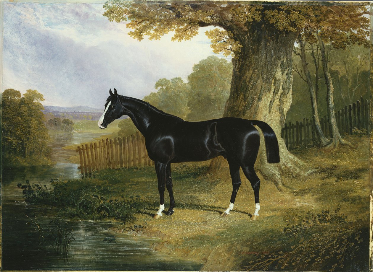 Temný lovec v říční krajině, 1832 od John Frederick Herring Senior