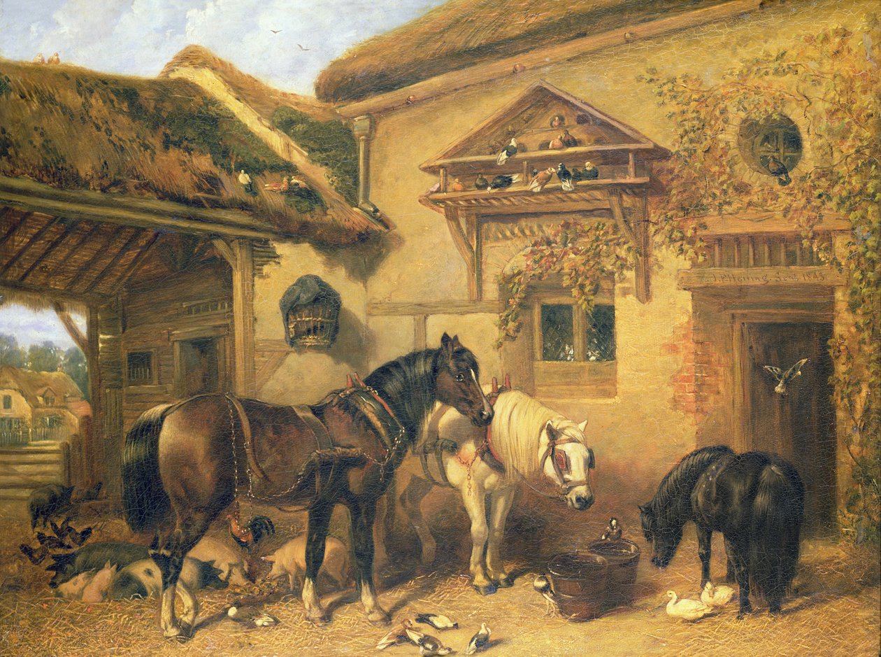 Dveře chalupy a farma, 1843 od John Frederick Herring Senior