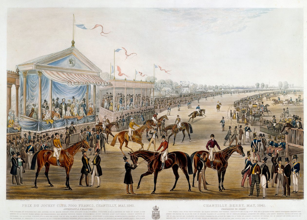 Prix du jockey club a Chantilly v roce 1841 Tisk John Frederick Herring (1795-1865) od John Frederick Herring Senior