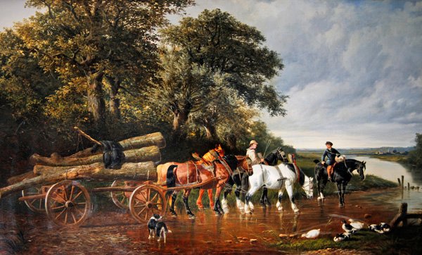 Vůz dřeva od John Frederick Herring Senior