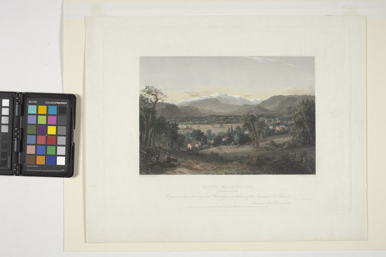 Mount Washington z údolí Conway (ručně kolorovaná rytina) od John Frederick Kensett