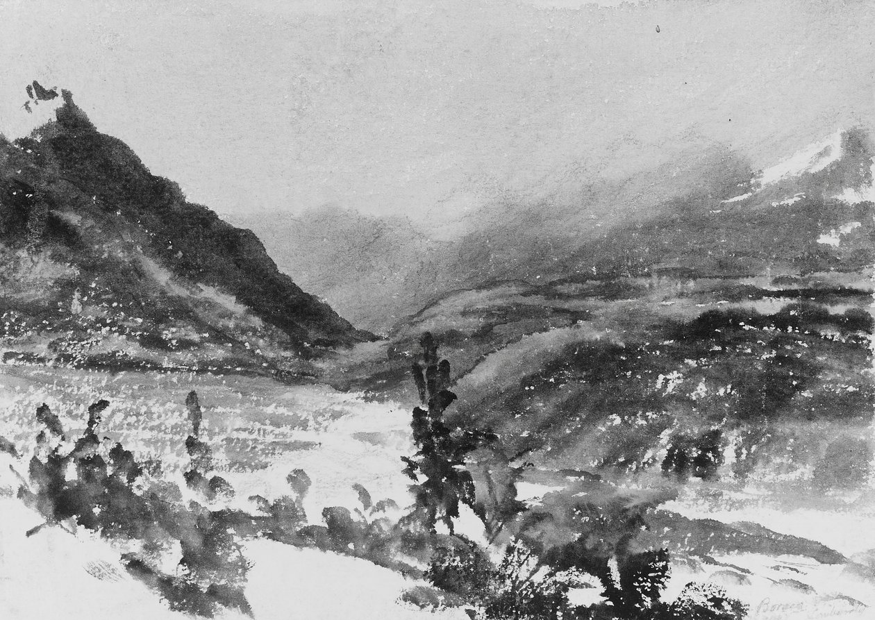 Horská krajina, Lombardie, . od John Frederick Kensett.