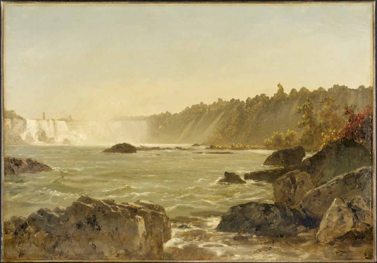 Pohled na Niagarské vodopády, asi 1851-52 (olej na plátně) od John Frederick Kensett