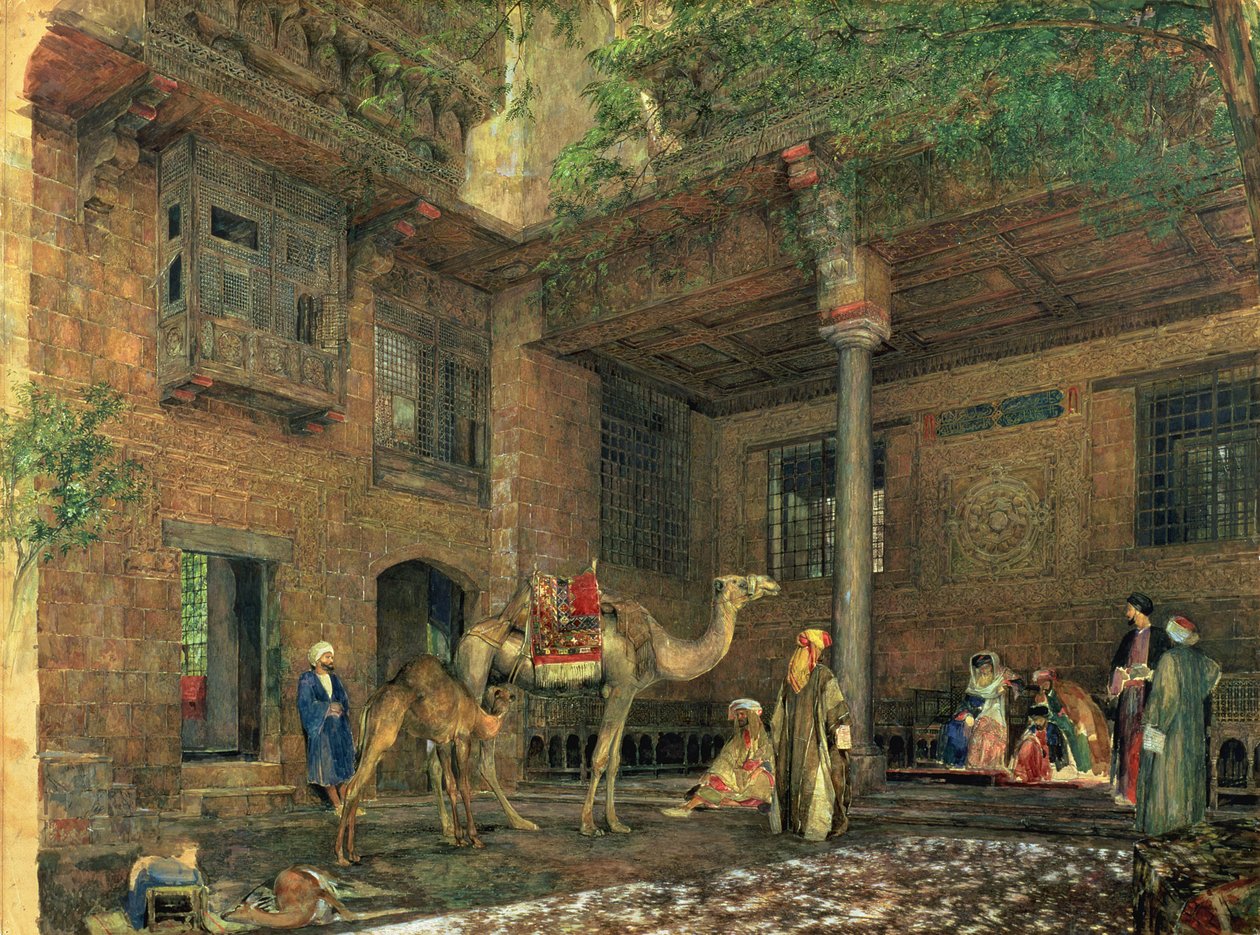 Nádvoří malířova domu, Káhira, kolem roku 1851 od John Frederick Lewis