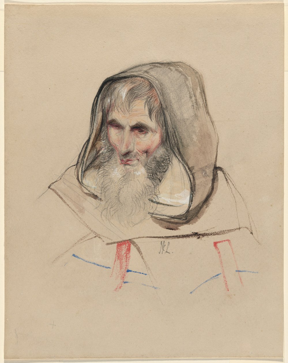 Hlava španělského mnicha od John Frederick Lewis