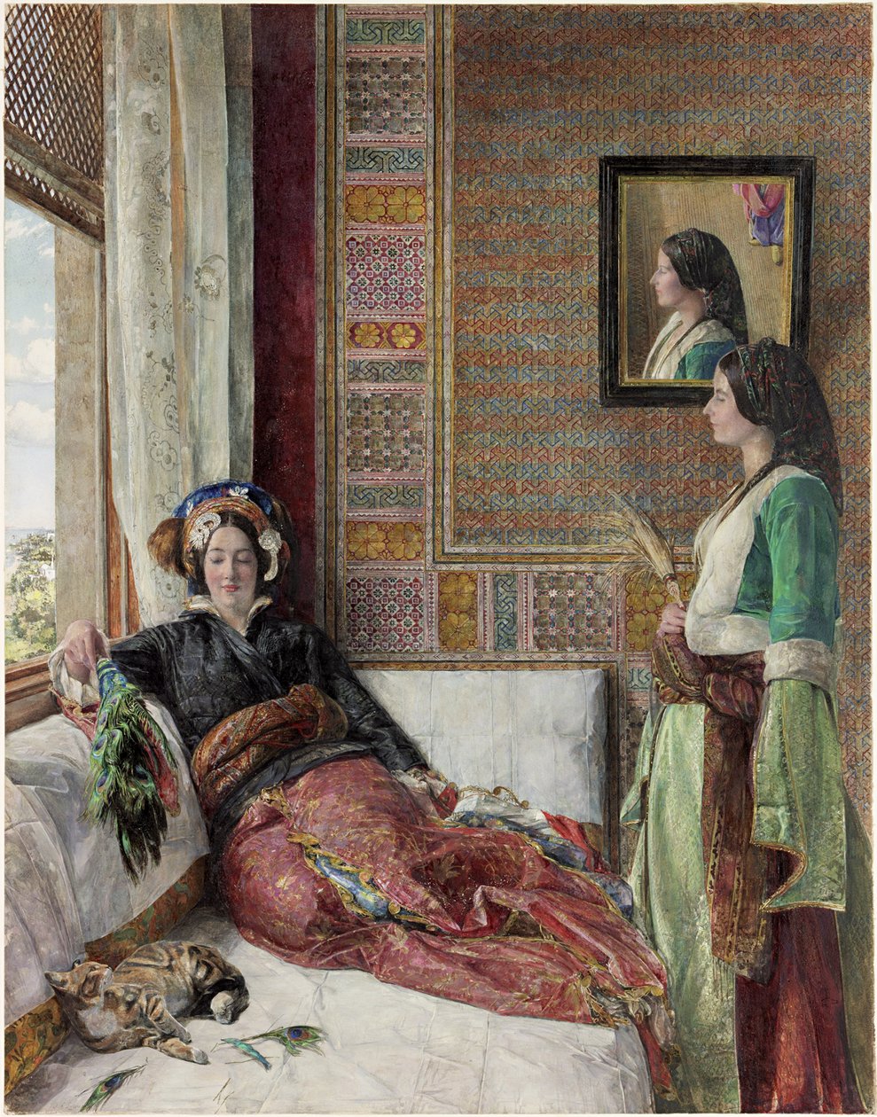 Hhareem Life - Konstantinopol (wc, bc a tužka s arabskou gumou na papíře) od John Frederick Lewis