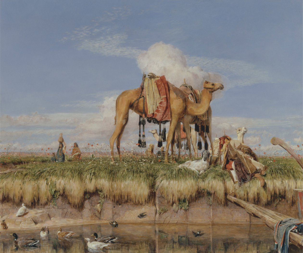 Na březích Nilu, Horní Egypt [1876, Royal Academy of Arts, Londýn, katalog výstavy] od John Frederick Lewis