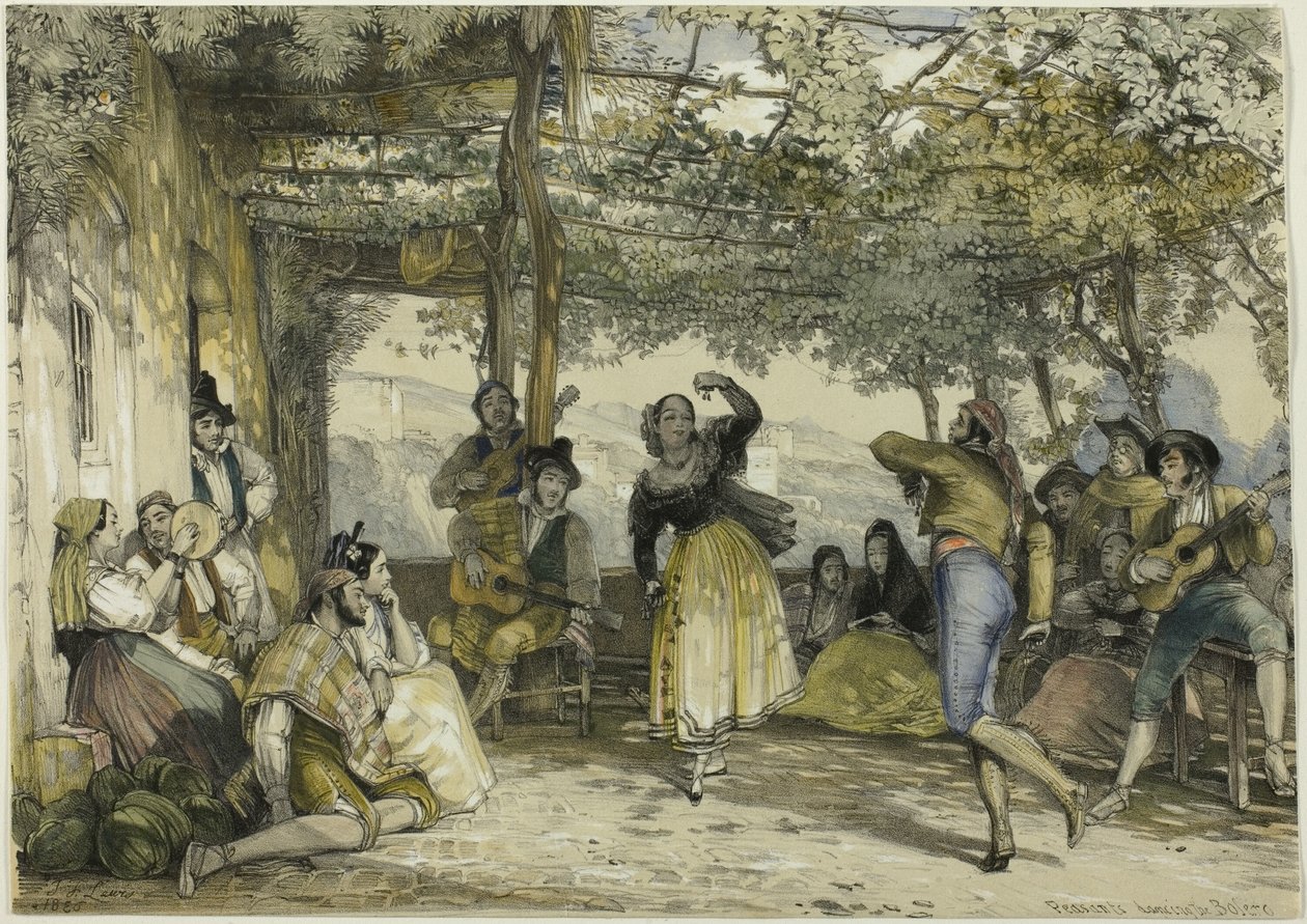 Španělští rolníci tančící bolero od John Frederick Lewis
