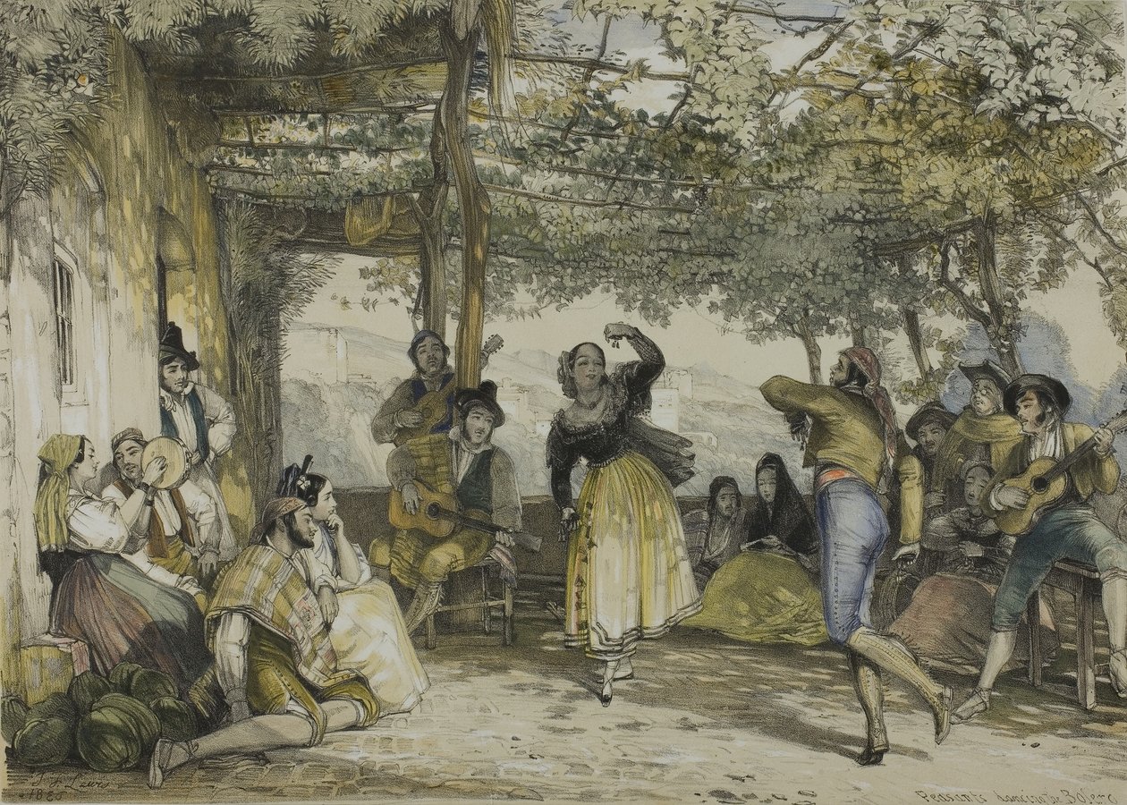 Španělští rolníci tančící bolero od John Frederick Lewis