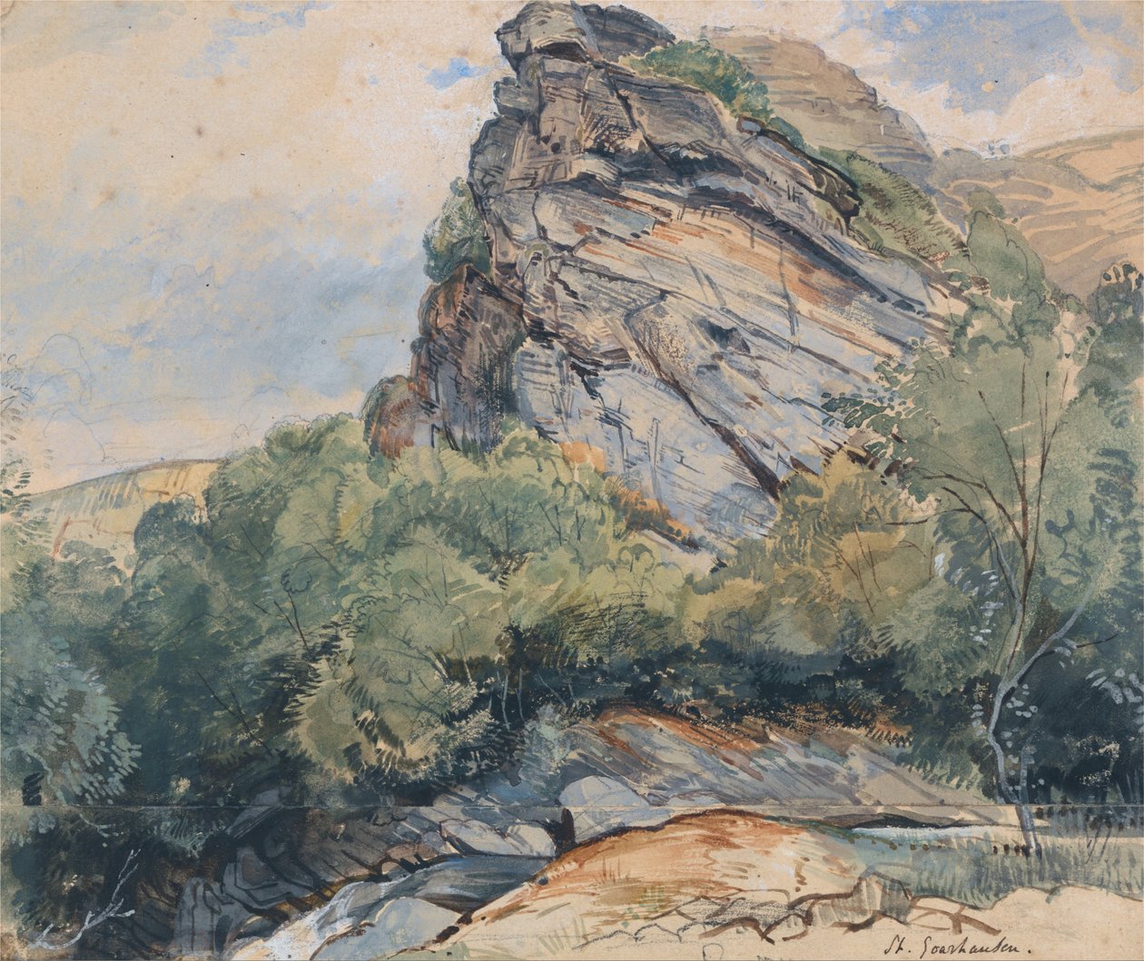 St. Goarhausen na Rýně mezi Koblencem a Mohučí od John Frederick Lewis