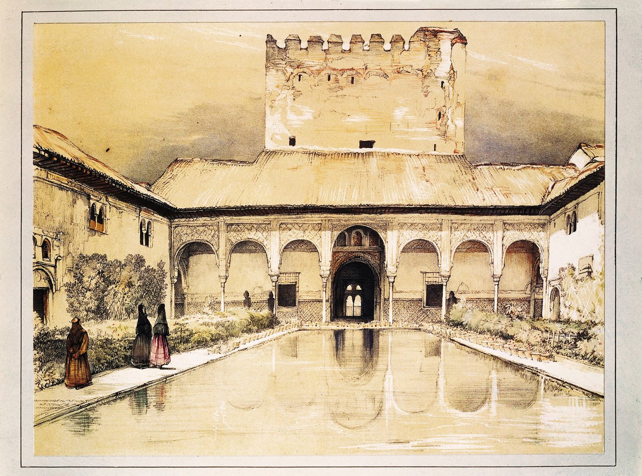 Alhambra v Granadě, barevná litografie Johna Fredericka Lewise od John Frederick Lewis