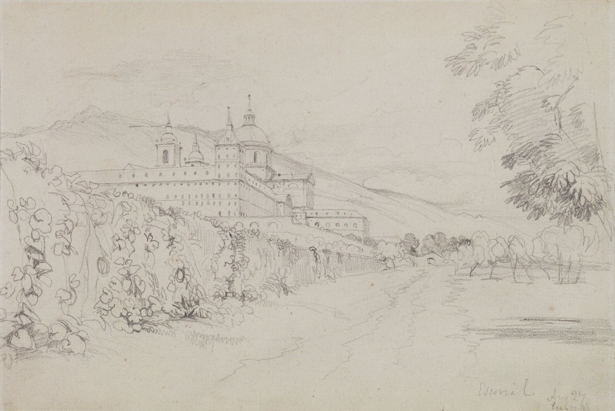 The Escorial, Madrid, 1832 (tužka) od John Frederick Lewis