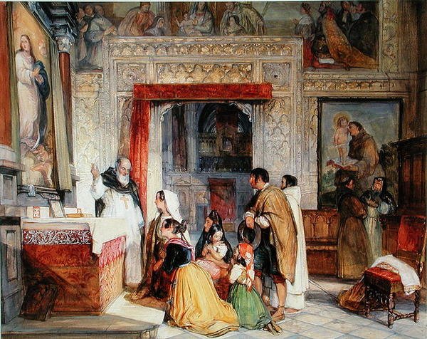 Sakristie katedrály v Toledu (akvarel na papíře) od John Frederick Lewis
