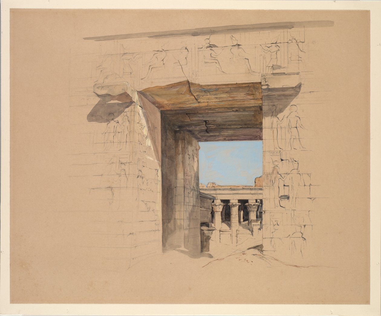 Chrám Edfu: Dveře pylonu od John Frederick Lewis