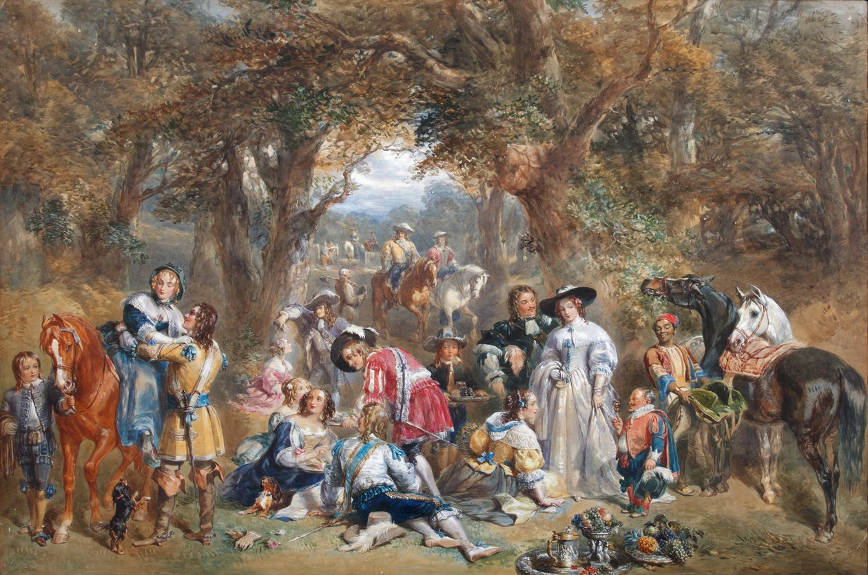 Venkovský večírek v době Karla II., 1852 od John Frederick Tayler