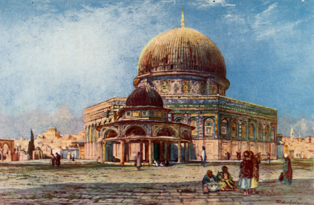 Skalní dóm s dómem řetězu Kubbet Es Silseleh, 1902. od John Fulleylove